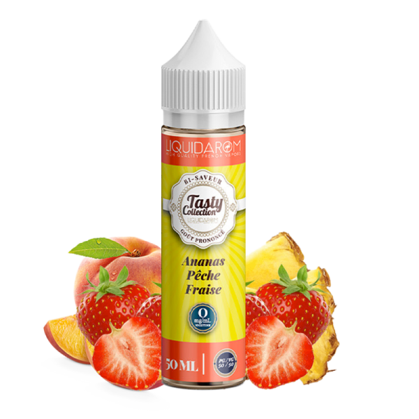 E-liquide Tasty Collection By Liquidarom Ananas, Pêche, Fraise 50ml
