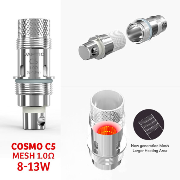 Cosmo C5 Coils - Vaptio - 1.0 Ohm Pack of 5