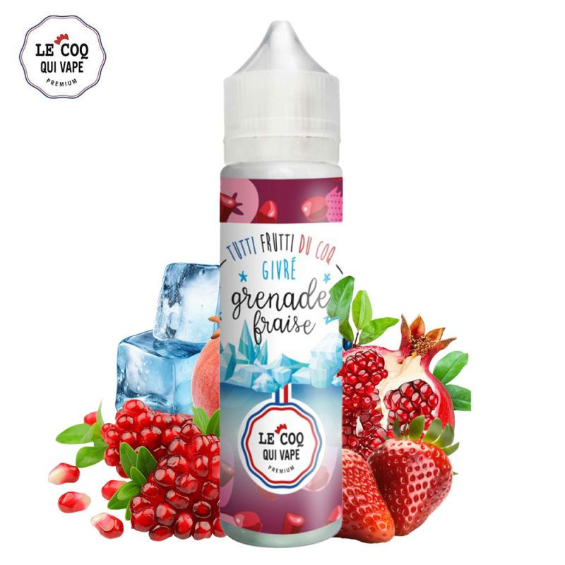 Fraise Grenade Givrée 50 ml - Tutti Frutti du Coq - Le Coq qui Vape