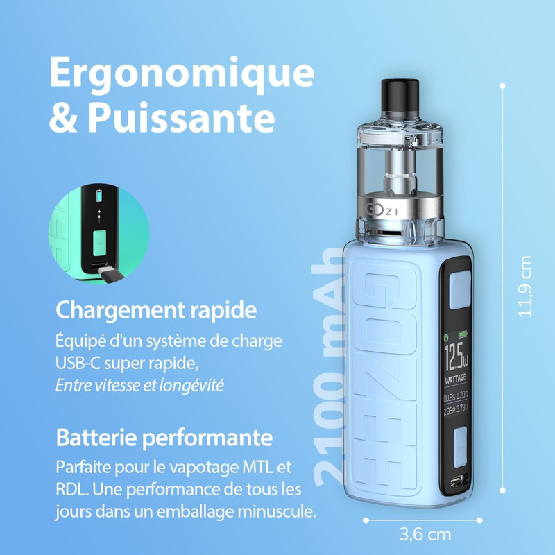 Kit GOZee Starter 2100mAh - Innokin - Jaune : Batterie Longue Durée, Résistances Z-Coil, Réservoir 3.5ml