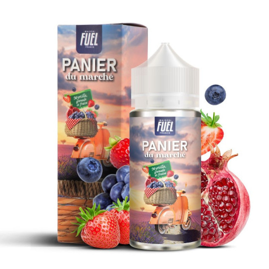 Myrtille Grenade et Fraise 100ml - Panier du marché - Maison Fuel