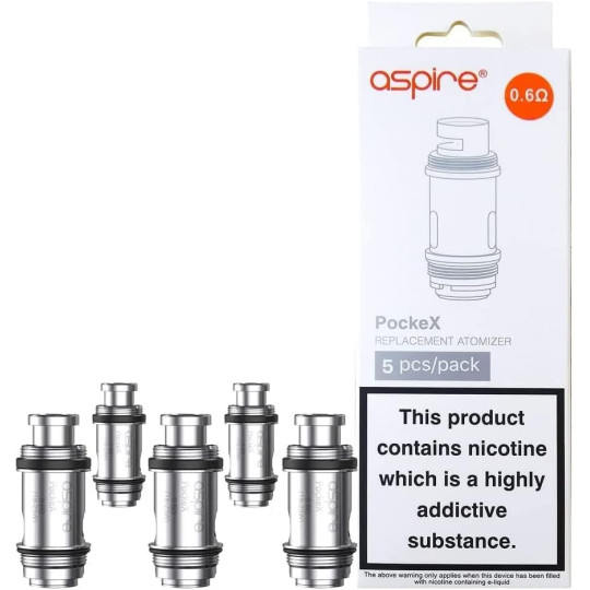 Résistances Pockex BF SS316 - Aspire- 0.6 Ohm Pack de 5