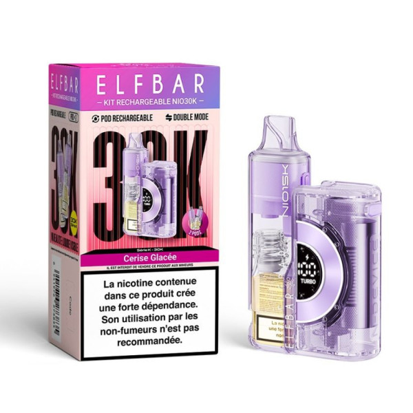 Puff Rechargeable Elfbar NIO 30K Cerise Glacée – 30 000 Puffs 20mg