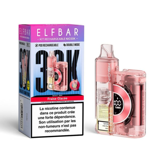Puff Rechargeable Elfbar NIO 30K Fraise Glacée – 30 000 Puffs 20mg