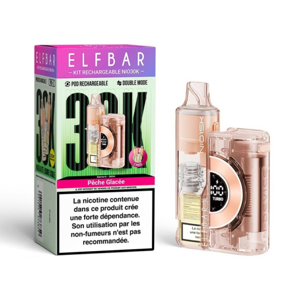 Puff Rechargeable Elfbar NIO 30K Pêche Glacée – 30 000 Puffs 20mg