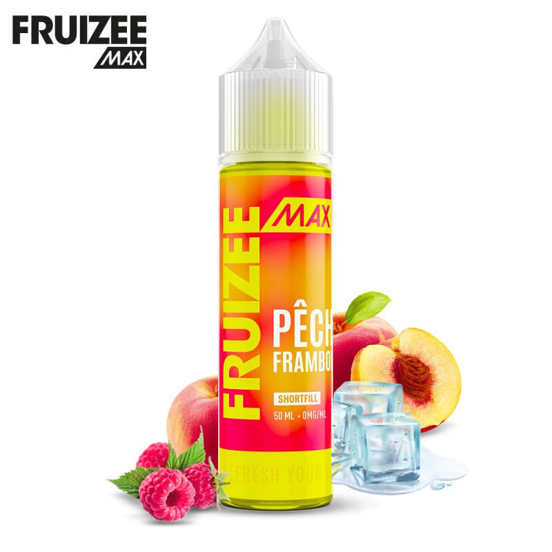E-liquide Fruizee Max Pêche Framboise 50ml – Eliquid France – Triple concentration