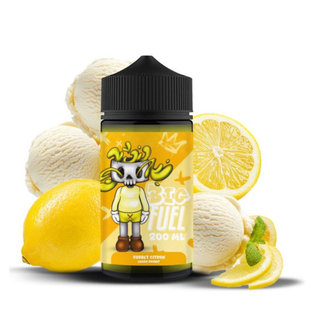 E-liquide BIG FUEL Sorbet Citron 200ml 0mg – Maison Fuel – citron vif et sucré façon sorbet