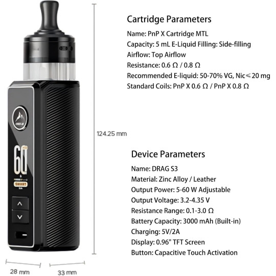 Drag S3 Voopoo Green - Pod 60W 3000mAh